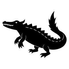 Black stylized crocodile or alligator icon Vector