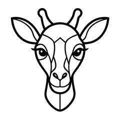 Stylized giraffe head line art illustration Vector
