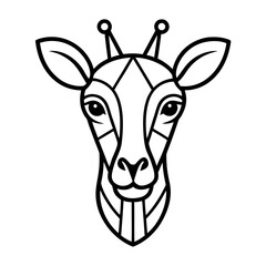 Geometric line art giraffe head Vector