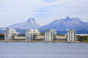 Arriving in Bod&oslash; city by ferry and enjoying the view of the city architecture