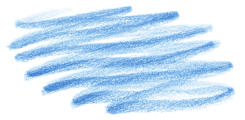 Blue rough crayon pastel scribble scrawl doodle texture isolated PNG cutout, transparent background