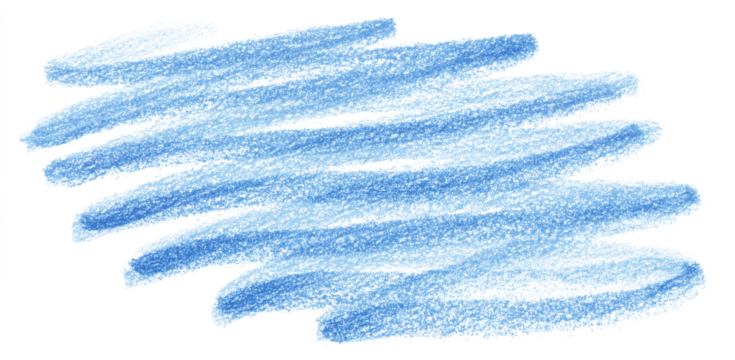 Blue rough crayon pastel scribble scrawl doodle texture isolated PNG cutout, transparent background