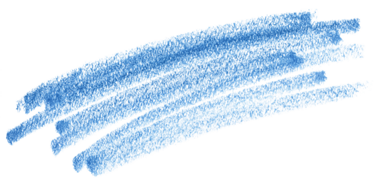 Blue rough crayon pastel scribble scrawl doodle texture isolated PNG cutout, transparent background. Abstract, vibrant, creative, expressive graphic design element