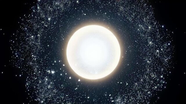 This captivating video showcases a brilliant glowing orb surrounded by a mesmerizing cosmic backdrop filled with twinkling stars. The stunning visuals take viewers on a journey through space, evoking 