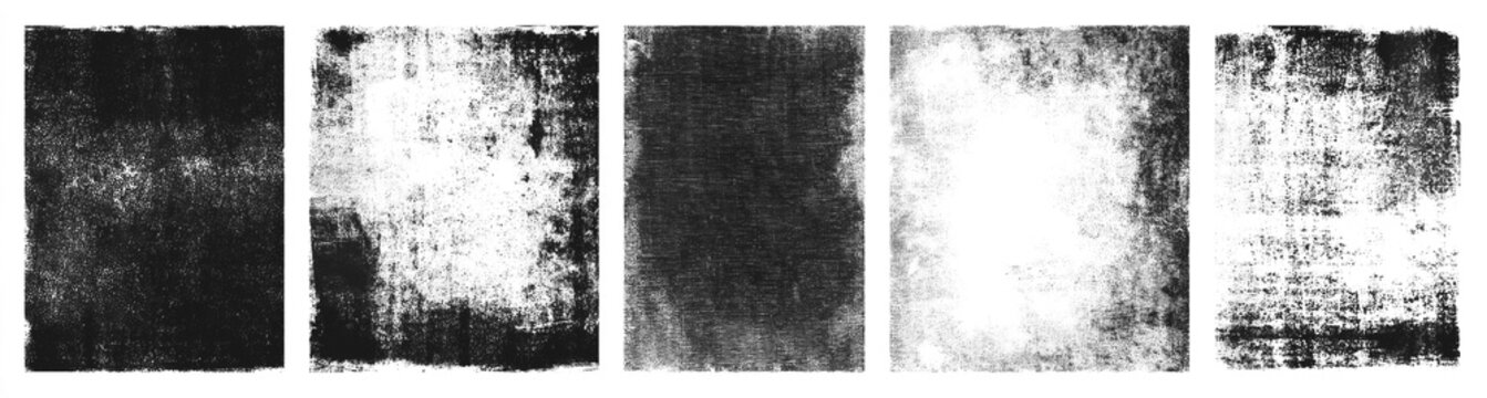 Rough coarse grunge vintage ink stamp texture isolated PNG cutout, transparent background. Black paint graphic element, creative brush