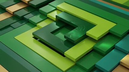 Geometric pattern of squares with natural green and brown table, illustrating creative problem solving concepts and perfect for advertising innovative solutions or representing the intersection.