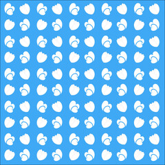 Cute White Heart Flower Seamless Pattern on Blue – Kids & Baby Background