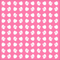 Cute White Heart Flower Seamless Pattern on Pink – Baby Girl Wallpaper Design