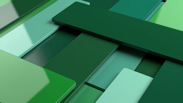 Geometric patterns of green and grey squares create a modern abstract background perfect for conveying technological innovation, global connectivity, and precision, ideal for use in projects.