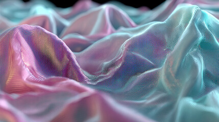 A smooth gradient mesh rendered in futuristic digital tones, blending neon blues, violets, and soft metallic hues for a sleek, modern, high-tech atmosphere.
