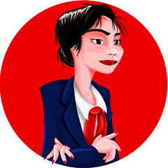 Ilustra&ccedil;&atilde;o de mulher forte e confiante em ambiente corporativo