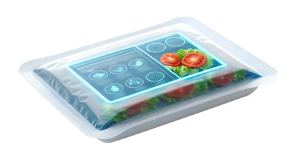 Futuristic Smart Food Packaging with Holographic Labels – High-Resolution Next-Gen Product Concept