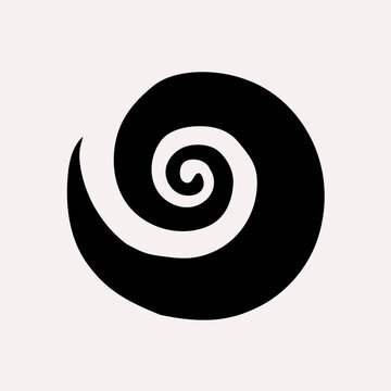 Tribal spiral maori isolated, polinesian symbol, swirl ornament vector flat