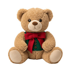 Fototapeta premium Teddy Bear toy isolated on white transparent background, PNG 