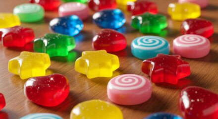 colorful candies on the table