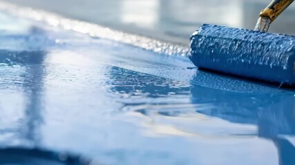 Medium shot of clear resin coatings being applied to outdoor surfaces demonstrating prevention of sunlight damage and enhancement of material lifespan.
