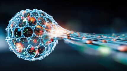 Dynamic quantum particle acceleration advanced physics lab digital illustration futuristic environment close-up view scientific exploration