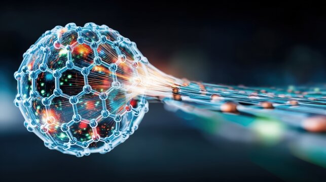 Dynamic quantum particle acceleration advanced physics lab digital illustration futuristic environment close-up view scientific exploration