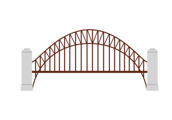 Famous Sydney Harbour Bridge isolated on white background for travel and Australia concepts vector illustration