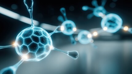 Molecular simulation of nanoparticles in a laboratory environment science digital visualization modern research abstract concept