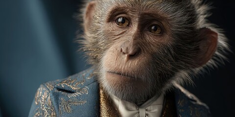 Stylish Monkey in Suit Showcasing Unique Fashion Statement