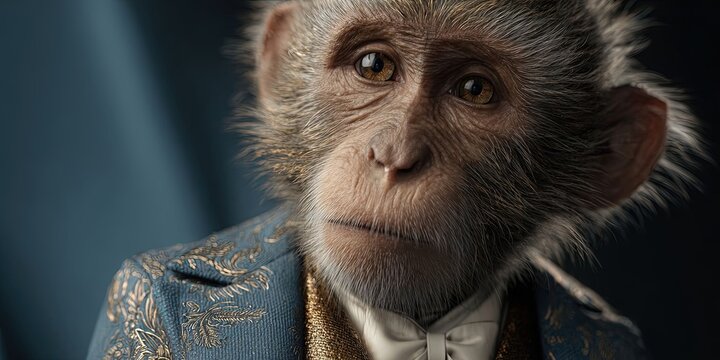 Stylish Monkey in Suit Showcasing Unique Fashion Statement