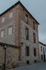 Historical architecture in Segovia during an overcast October day, October 21, 2025, in Segovia, Spain.