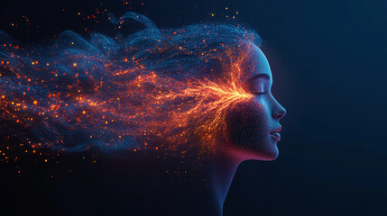 Conceptual visualization of mind, psychology, and emotions with abstract neural patterns, glowing connections, and flowing energy representing thought processes, mental states, and emotional complexit