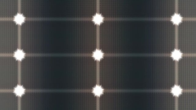 Multiple stars flashing in rows and columns abstract light overlay background for twinkling star pattern motion graphic and glowing visual effect in 4k