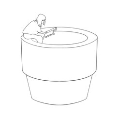 black and white line art book illustration