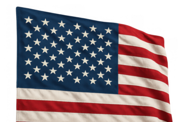 American flag waving, united states national symbol of freedom and democracy, patriotism, independence transparent background