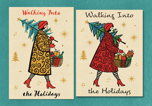 Retro Christmas Walk Poster Layout