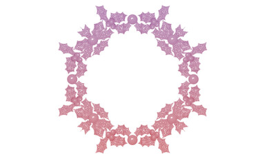 Elegant holly leaves wreath decorative vector design element with gradient color perfect for Christmas and holiday season greetings