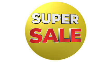 Super sale promotion on yellow circle background for retail advertising