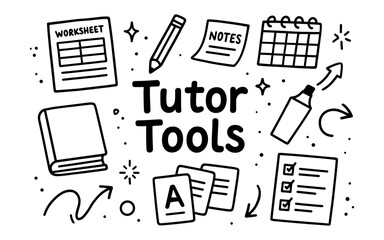 Tutor essentials doodle: worksheets, notes, calendar, and tools for effective learning