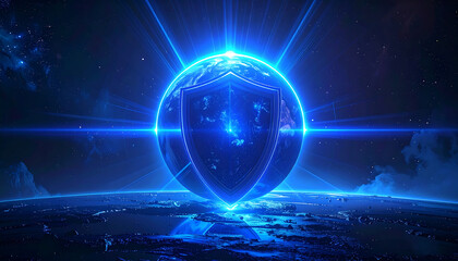 secure shield abstract light background