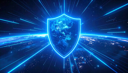 secure shield abstract light background