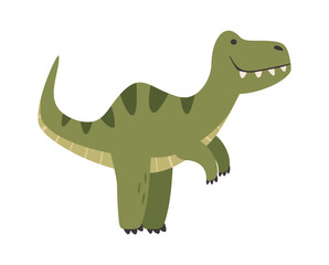 Cute triceratops green dino character