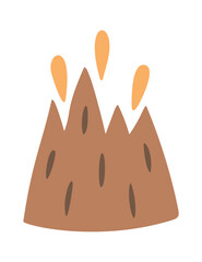 Erupting volcano danger rock design