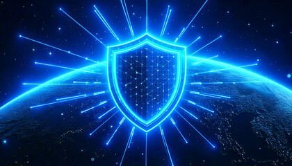 secure shield abstract light background