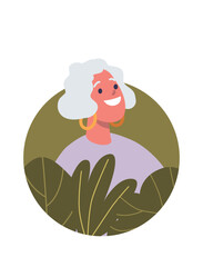 Cheerful retired woman elegant style