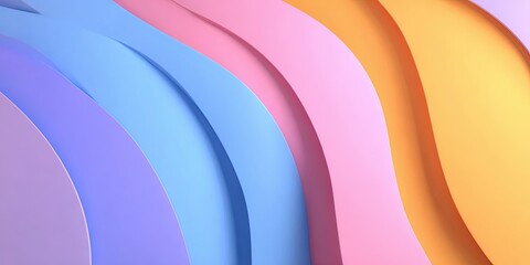 Minimalist Gradient Shapes in Pastel Tones with Nostalgic 90s Film Aesthetic