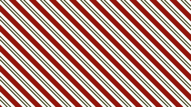 Christmas Seamless animated diagonal striped background in red white and olive colors festive moving pattern holiday abstract motion backdrop perfect for Christmas design decoration presentation