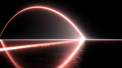 Neon pink light arcs glowing over a dark background creating a vibrant futuristic abstract design with dynamic energy, modern digital aesthetics, and striking visual contrast in a sleek composition