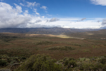 Fototapeta premium View of Sunset Point rest area in Arizona on a cloudy day