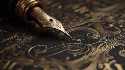 Black fire smoke pattern design with abstract gold chain wire object shape