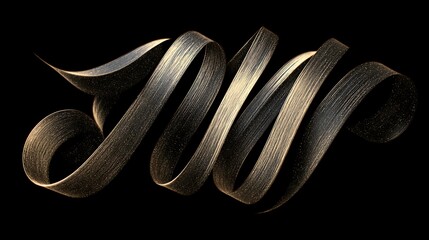 Black and silver abstract metal chain and ring closeup on white isolated background