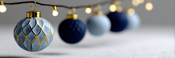 futuristic christmas postcard, d postcard design with modern christmas ornaments, led lights, and sleek lighting, no text, elegant use of negative space