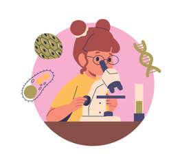 Student learning biology doing experiment