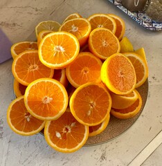oranges on a plate